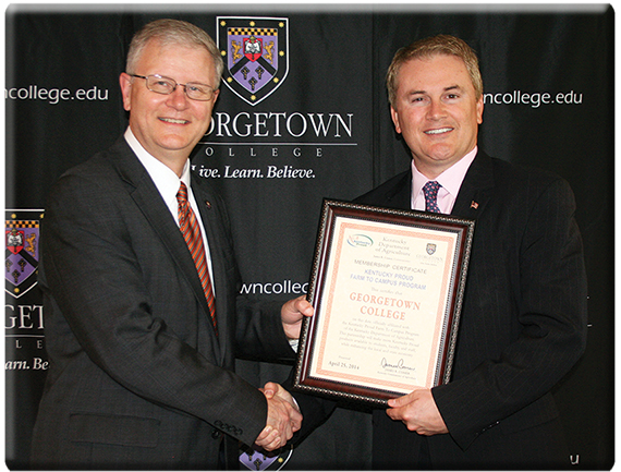 Georgetown College President M. Dwaine Greene and Agriculture Commissioner James Comer