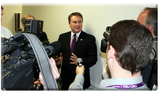 Commissioner Comer meets the press