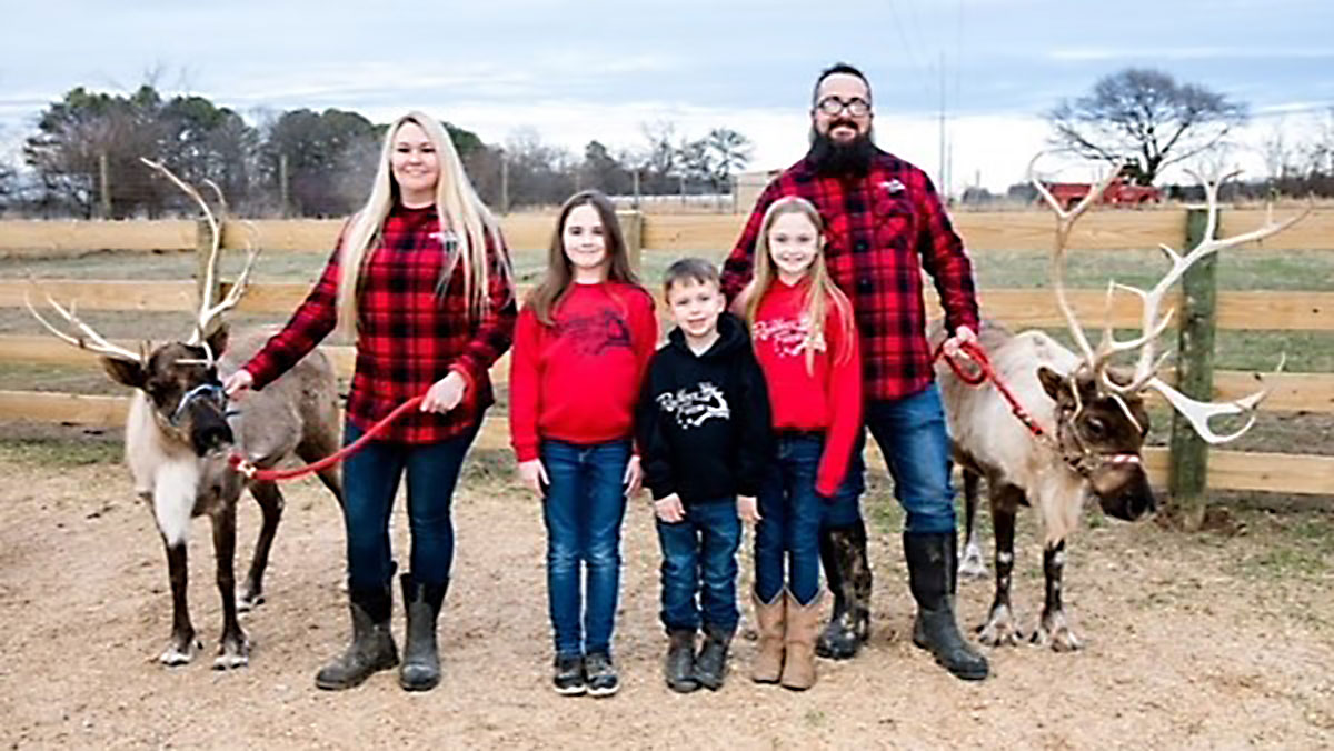 Jessica and Russell Anderson on The Reindeer Farm