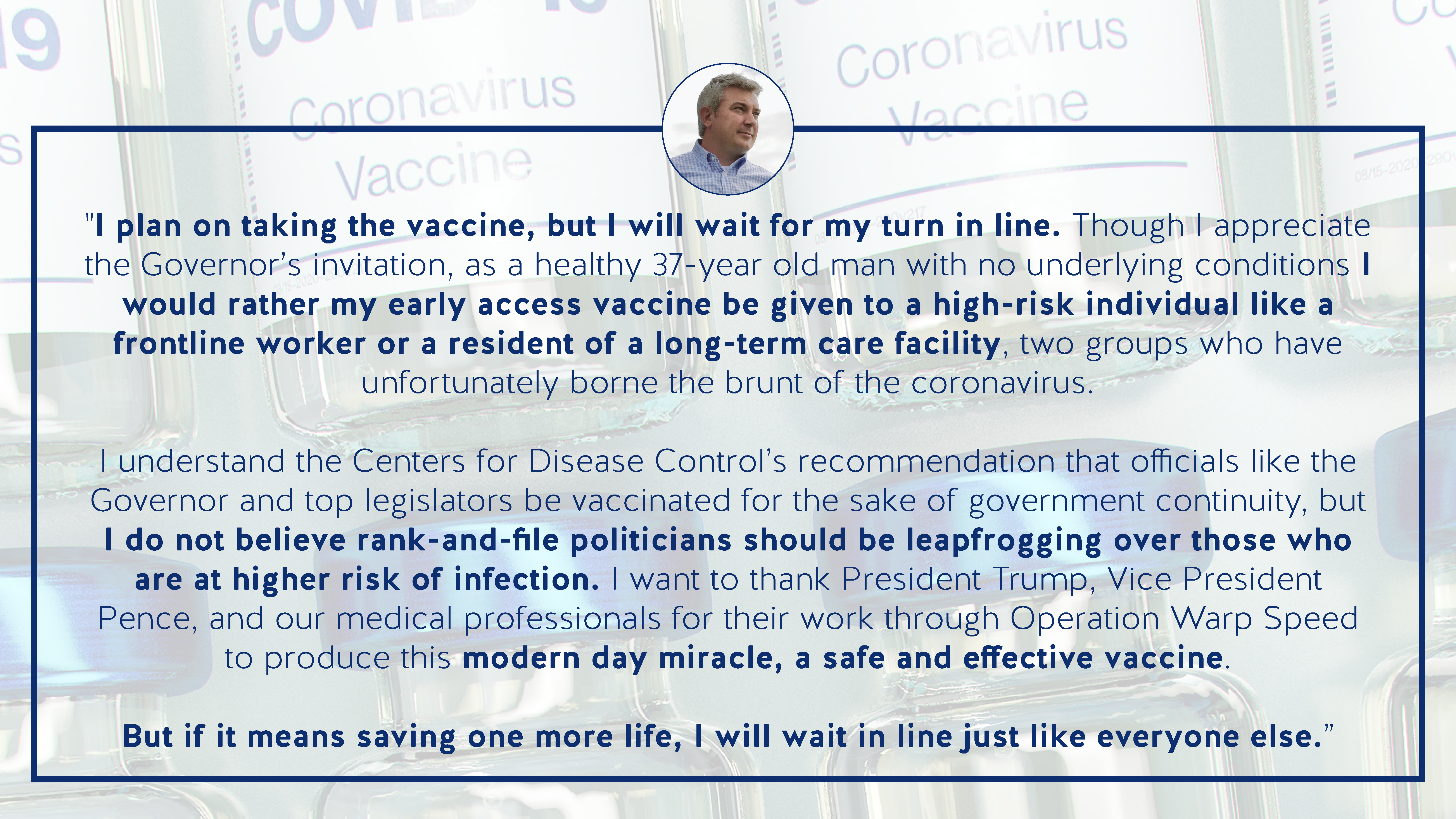 Commissioner Quarles issues statement on vaccine
