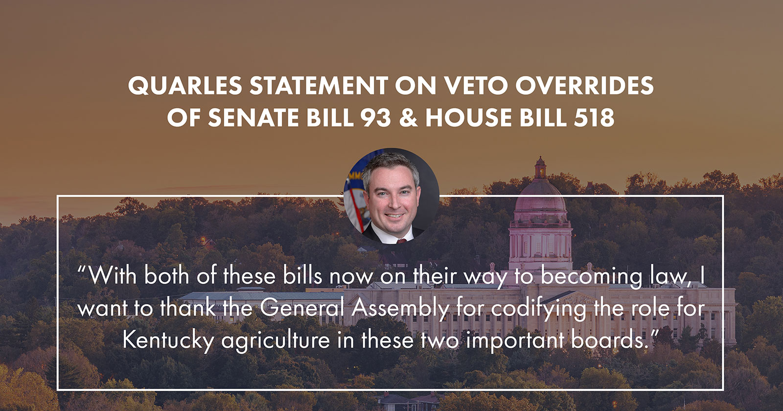 Quarles' statement on veto overrides