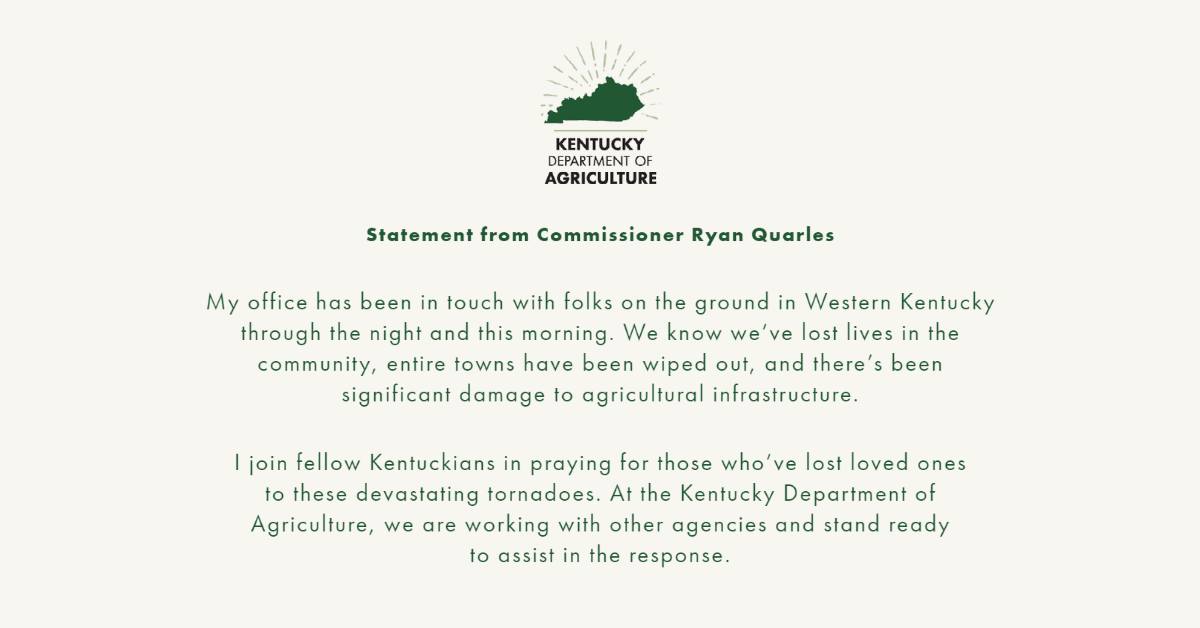 Western Kentucky tornado statement