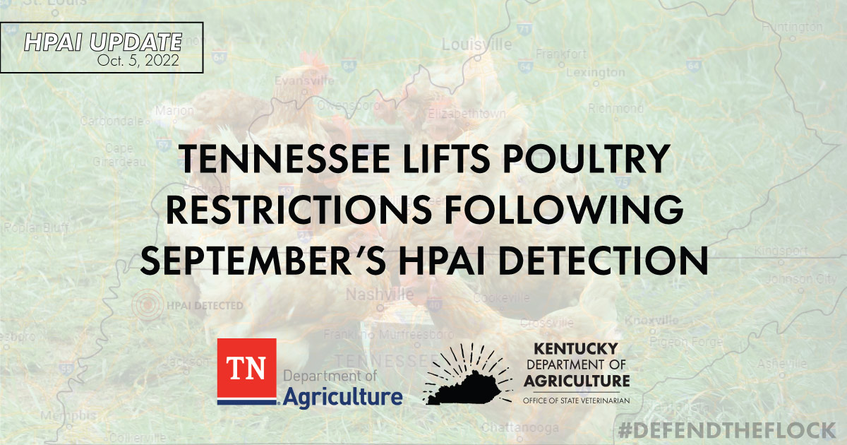 Tennessee lifts poultry restrictions